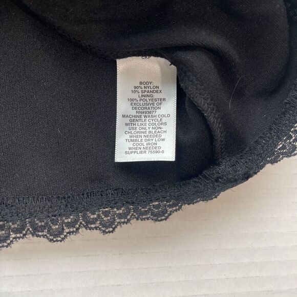 Ashley Nell Tipton Plus Size 1X Black Cami Top Lace Crop V Neck LIned Stretch - Picture 6 of 10